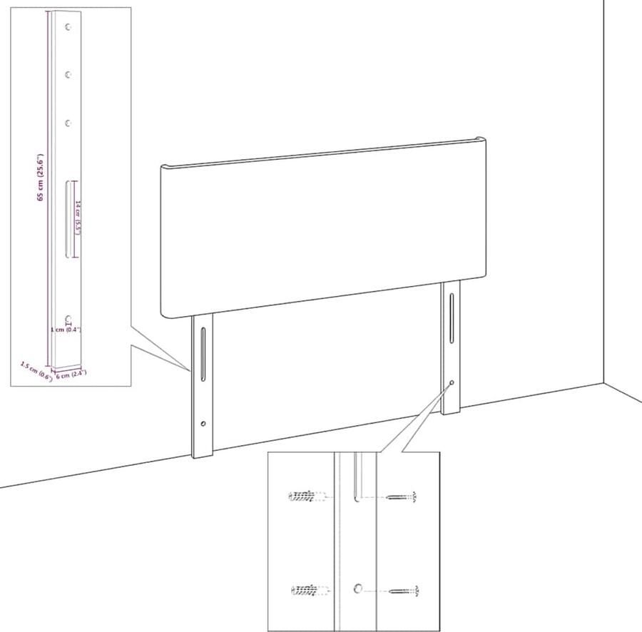 VidaXL Bedframe zonder Matras Donkergrijs 120x190 cm Stof Set van 3 - Foto 2