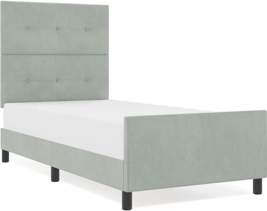 VidaXL Bedframe Lichtgrijs Fluweel 80 x 200 cm Eenvoudig Bedframe - Foto 2