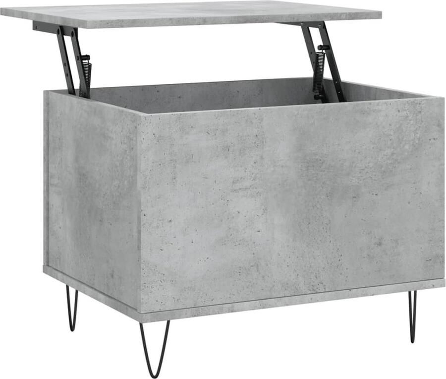 The Living Store Salontafel Lift-top Hout Ruime opbergruimte Metalen poten Salontafel Lift Top Tafel Houten Salontafel Grijze Salontafel Multifunctionele Tafel
