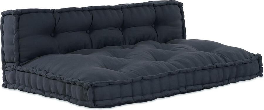 VidaXL Ligbed Kussen met Rugsteun Antraciet Stof