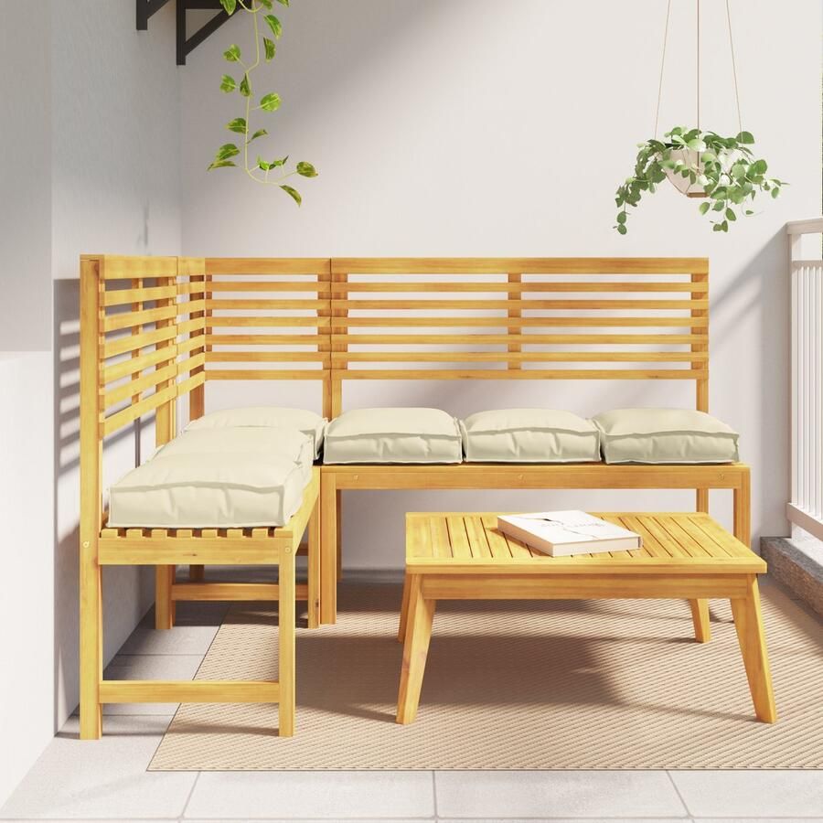 VidaXL Ligbed Kussens 6 stuks Crème 40x40x8 cm Oxford Stof