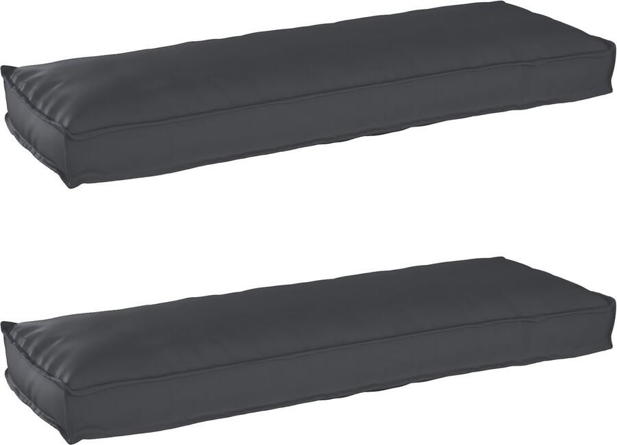 VidaXL Ligbed Kussens voor een Bank 2 Stuks Zwart 120x40x8 cm Oxford Stof