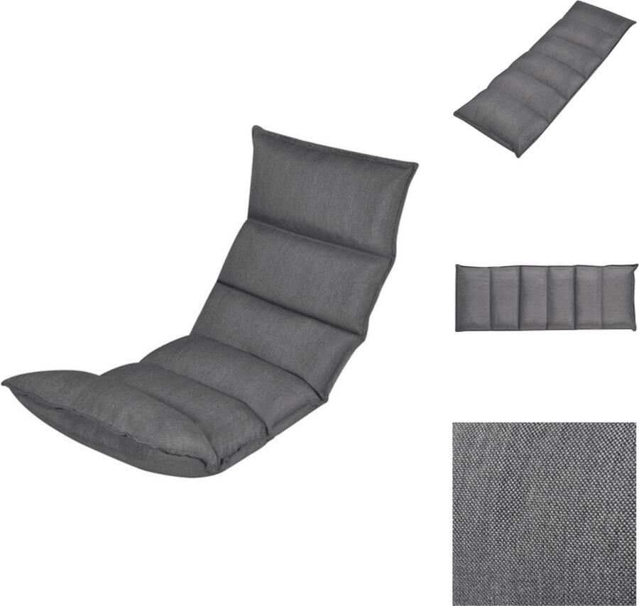 VidaXL Ligbed Ligbedden Ligbed Voor Op De Grond Ligbedden Voor Op De Grond Zitkussen voor op de vloer inklapbaar stof grijs