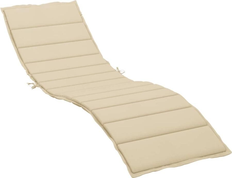 VidaXL Ligbedkussen 200x50x3 cm Beige Comfortabel Ligbedkussentje Tuinstoel Kussen Lounge Kussen Outdoor Kussen Balkon Kussen Waterafstotend Kussen Oxford Stof Beige - Foto 2