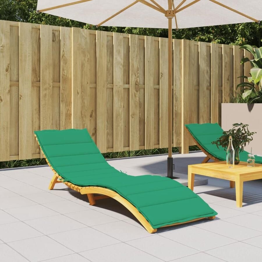 VidaXL Ligbedkussen Groen 200x60x3 cm Ligbedkussent Tuinstoel Kussen Lounge Kussen Outdoor Kussen Oxford Stofkussen Waterafstotend Kussen Groen Kussen - Foto 2