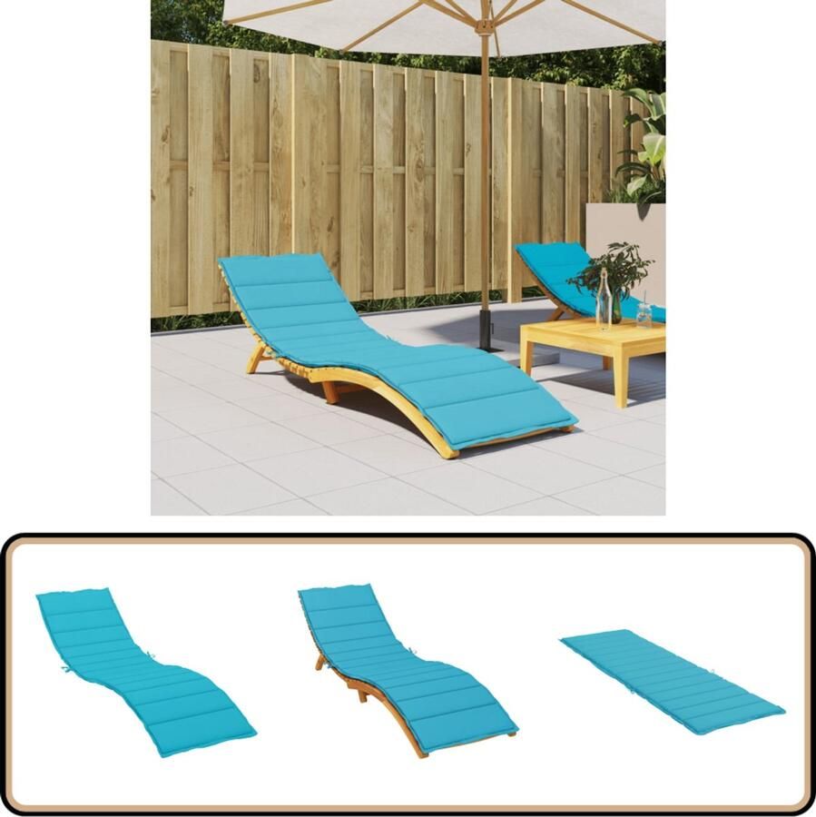 VidaXL Ligbedkussen Turquoise Waterafstotend Ligbedkussentje Ligbeddekking Tuinstoel Kussen Balkon Kussen Lounge Kussen Outdoor Kussen Turkoois Kussen Oxford Stof Watervast Kussen