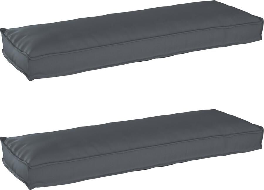 VidaXL Ligbedkussens voor bank 2 stuks anthraciet 120 x 40 x 8 cm oxford stof