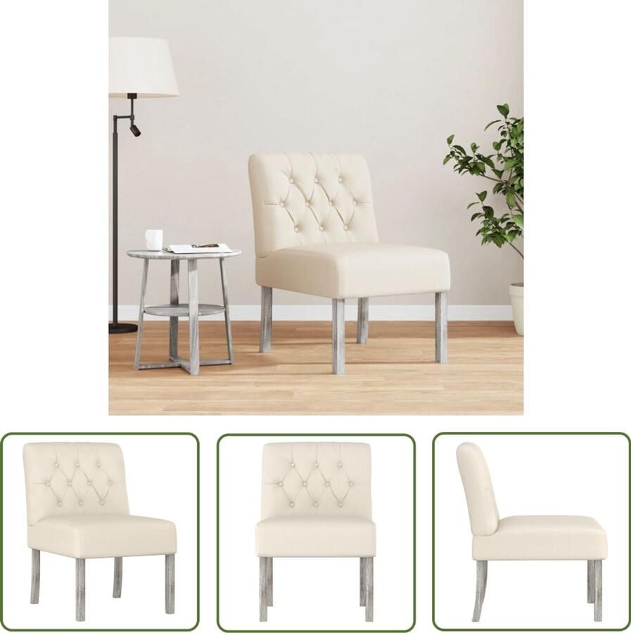 VidaXL Eetkamerstoel knoopontwerp linnen Eetkamerstoelen Linnen Stoffen Design Stoelen Moderne Stoelen Comfortabele Stoelen