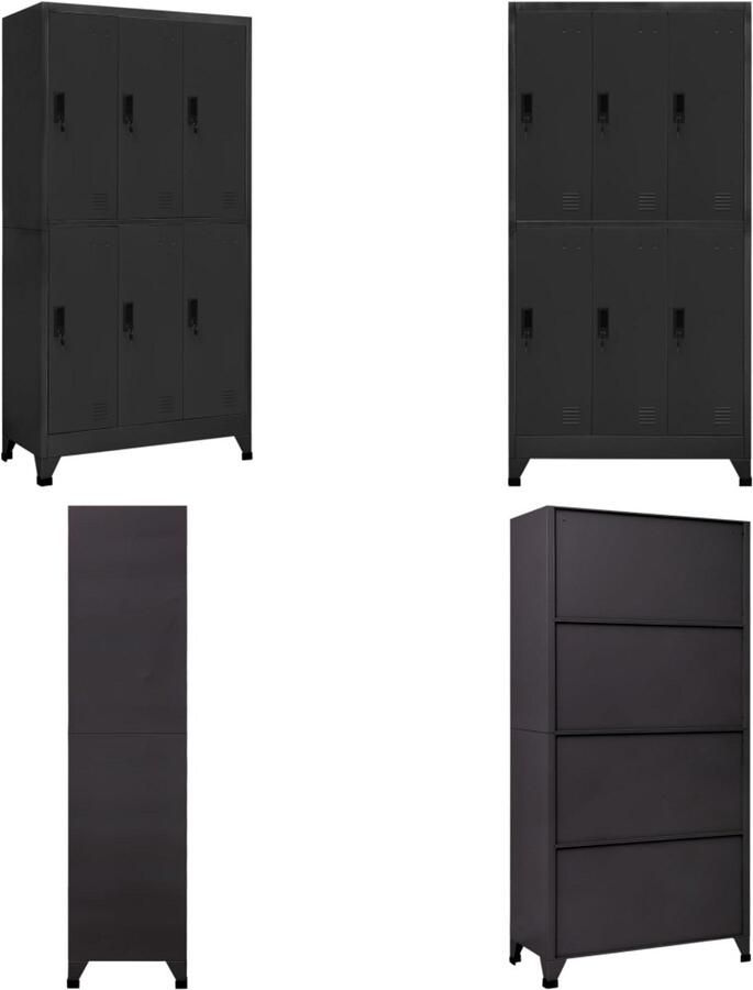 VidaXL Lockerkast 90x45x180 cm staal antracietkleurig Lockerkast Lockerkasten Opbergkast Kast