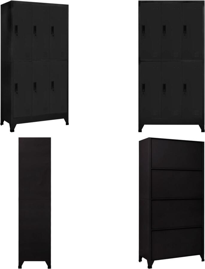 Vida XL vidaXL Lockerkast 90x45x180 cm staal zwart-VXL-339798 - Foto 4