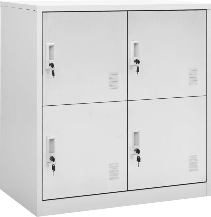 VidaXL Lockerkast 90x45x92-5 cm staal lichtgrijs Lockerkast Lockerkasten Locker Kast Locker Kasten