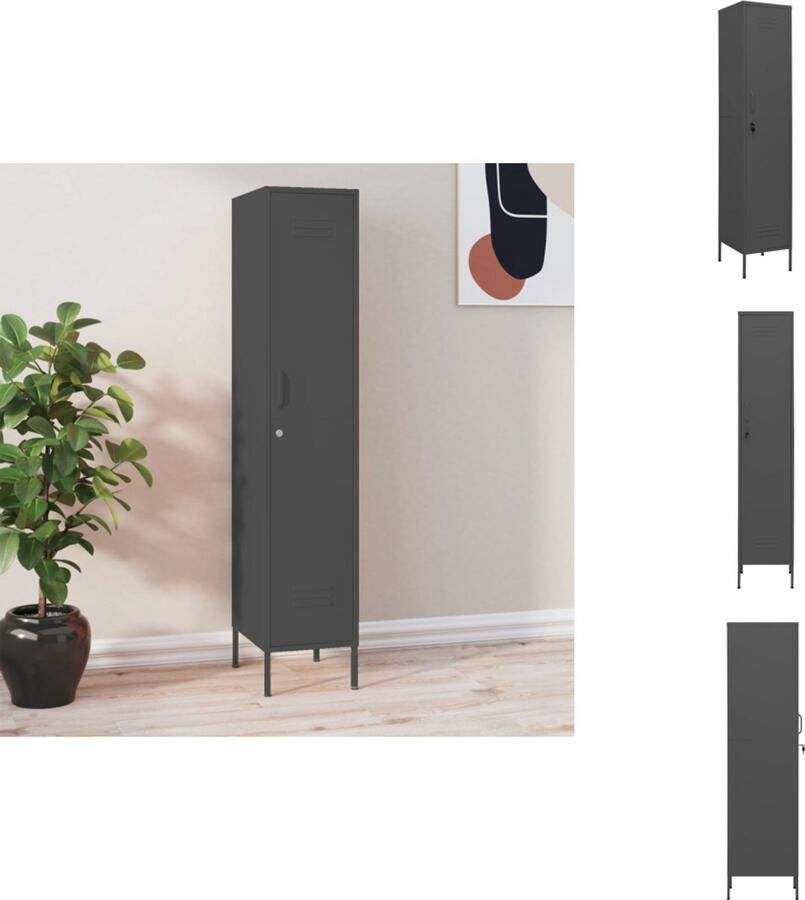 VidaXL Lockerkast Lockerkasten Locker Kast Locker Kasten Lockerkast 35x46x180 cm staal antracietkleurig