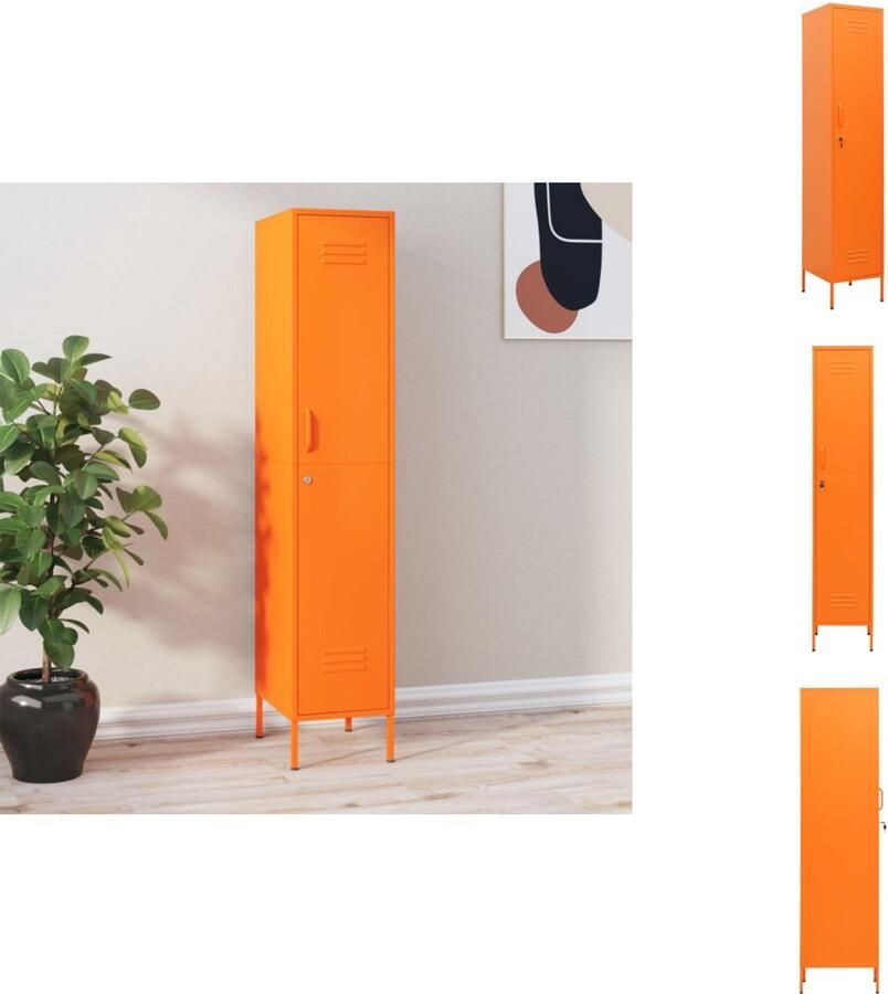 VidaXL Lockerkast Lockerkasten Locker Kast Locker Kasten Lockerkast 35x46x180 cm staal oranje