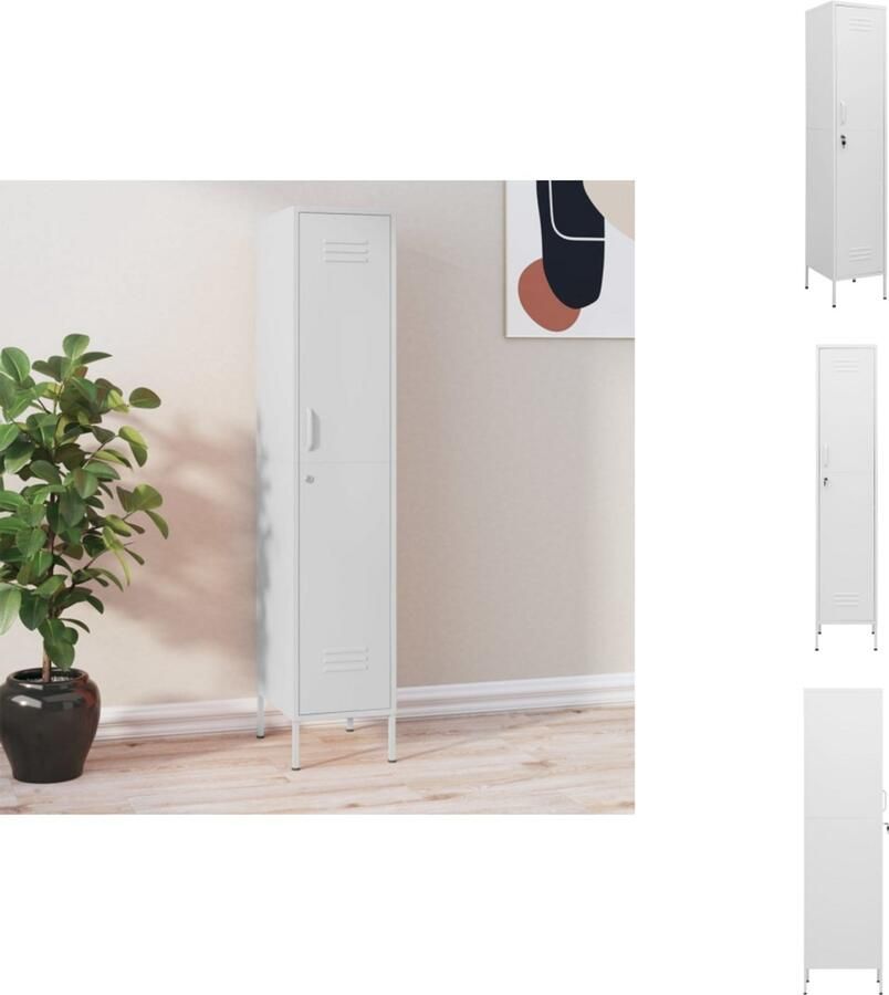 VidaXL Lockerkast Lockerkasten Locker Kast Locker Kasten Lockerkast 35x46x180 cm staal wit