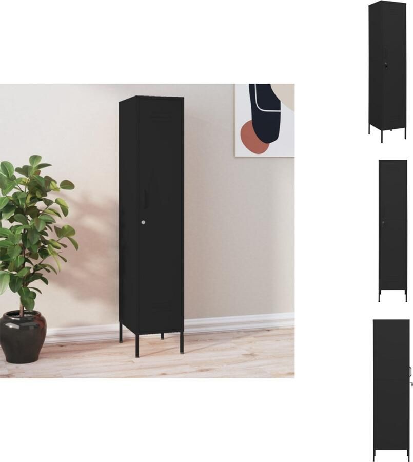 VidaXL Lockerkast Lockerkasten Locker Kast Locker Kasten Lockerkast 35x46x180 cm staal zwart