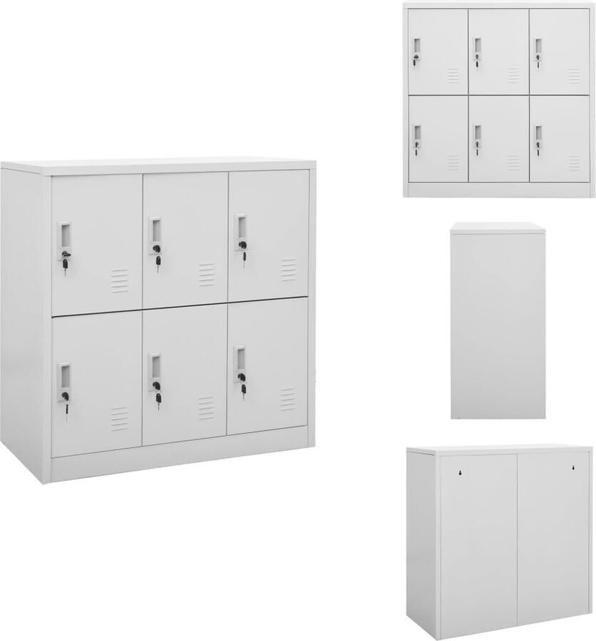 VidaXL Lockerkast Lockerkasten Locker Kast Locker Kasten Lockerkast 90x45x92 5 cm staal lichtgrijs - Foto 3