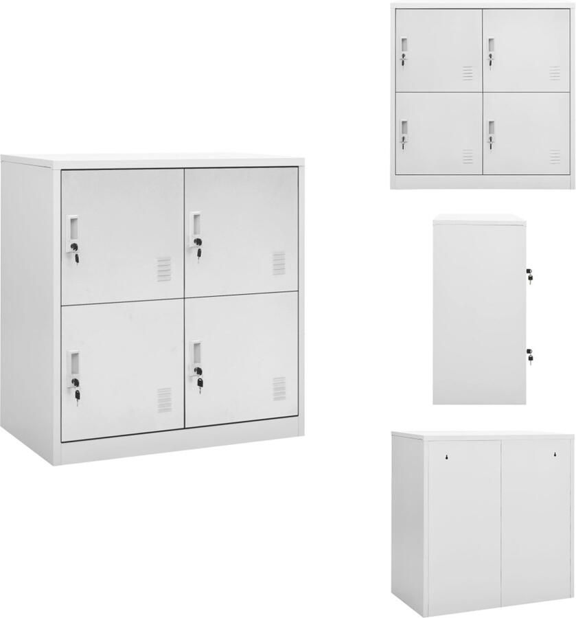 VidaXL Lockerkast Lockerkasten Locker Kast Locker Kasten Lockerkast 90x45x92 5 cm staal lichtgrijs