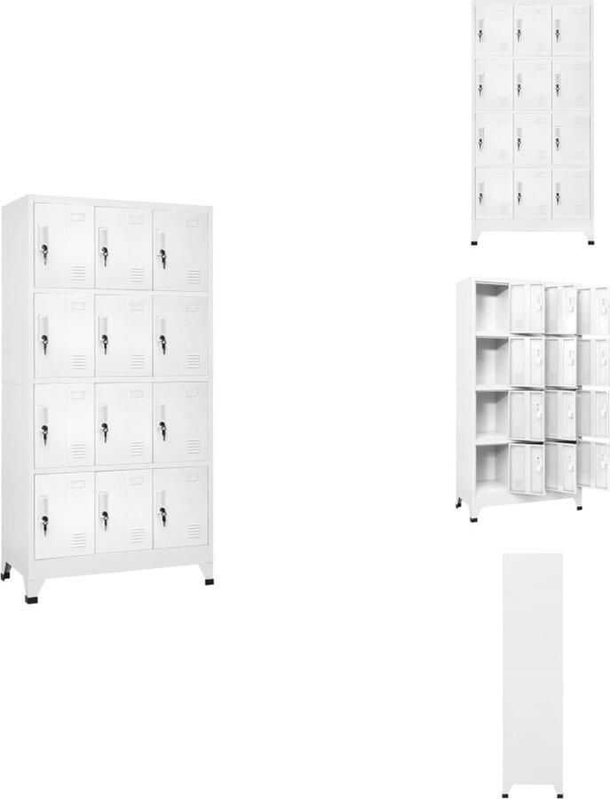 VidaXL Lockerkast Lockerkasten Locker Kast Locker Kasten Lockerkast met 12 compartimenten 90x45x180 cm