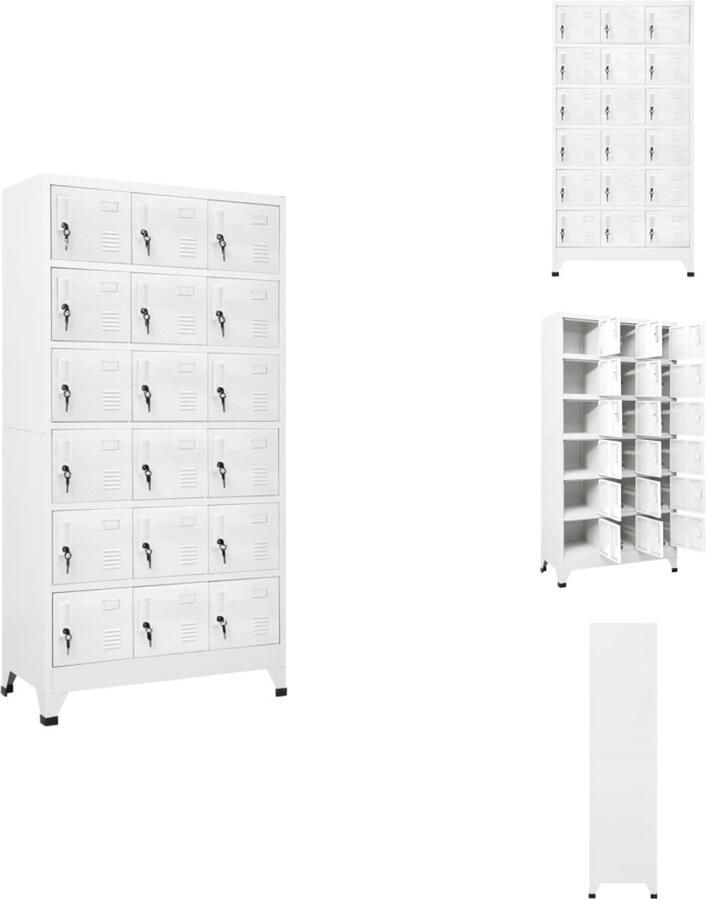 VidaXL Lockerkast Lockerkasten Locker Kast Locker Kasten Lockerkast met 18 vakken 90x40x180 cm metaal