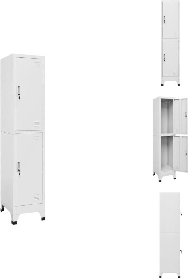 VidaXL Lockerkast Lockerkasten Locker Kast Locker Kasten Lockerkast met 2 vakken 38x45x180 cm