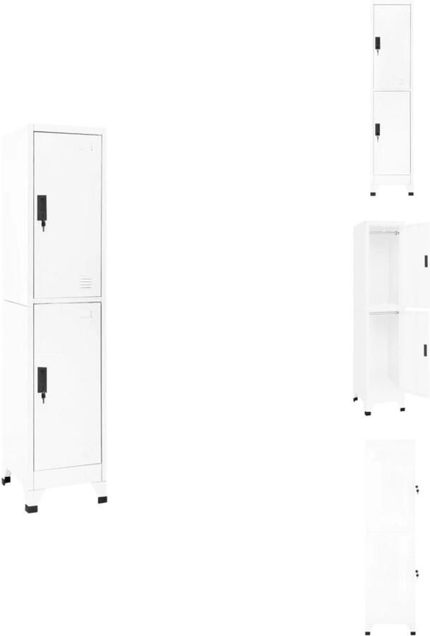 VidaXL Lockerkast Lockerkasten Opbergkast Kast Lockerkast 38x45x180 cm staal wit