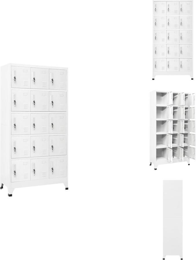 VidaXL Lockerkast Lockerkasten Opbergkast Kast Lockerkast 90x40x180 cm staal lichtgrijs