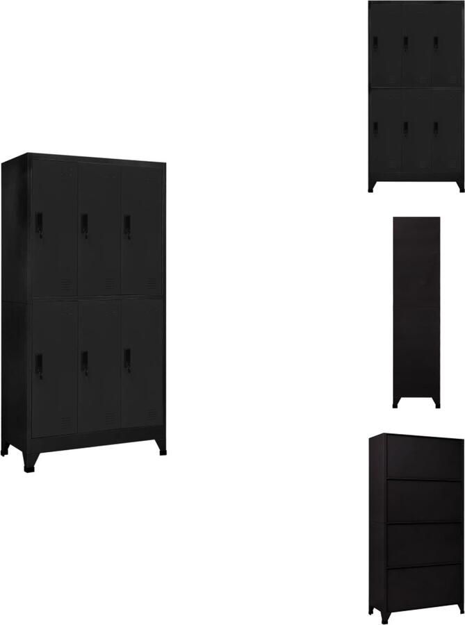 Vida XL vidaXL Lockerkast 90x45x180 cm staal zwart-VXL-339798 - Foto 5