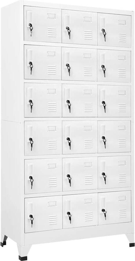 Vida XL Lockerkast met 18 vakken 90x40x180 cm metaal SKU: V245966 - Foto 2