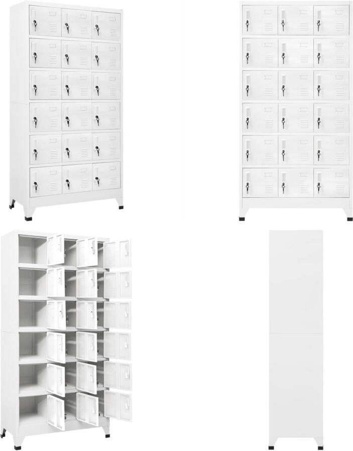VidaXL Lockerkast met 18 vakken 90x40x180 cm metaal Lockerkast Lockerkasten Locker Kast Locker Kasten