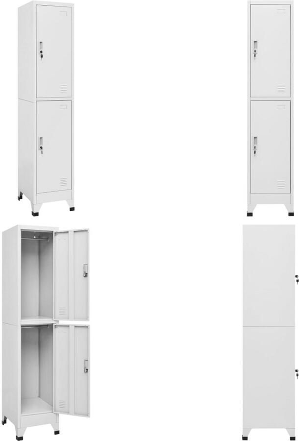 VidaXL Lockerkast met 2 vakken 38x45x180 cm Lockerkast Lockerkasten Locker Kast Locker Kasten