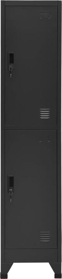 VidaXL Lockerkast Staal 38x45x180 cm Antraciet Lockerkast Opbergkast Kantooraccessoires Metalen Kast Staalkasten Anthraciethout