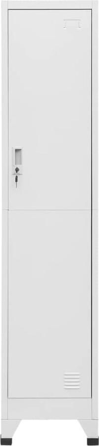 VidaXL Lockerkast Staal 38x45x180cm Grijs Lockerkast Industrieel Design Metalen Lockerkast Grijze Lockerkast Opslagruimte Kantoor Gym Garderobe