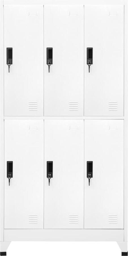 VidaXL Lockerkast wit 90x45x180 cm Staal Lockerkast Opslagkast Metalen Kast Staalkast School Lockers Kantoor Lockers Beveiligde Kast Kluisje