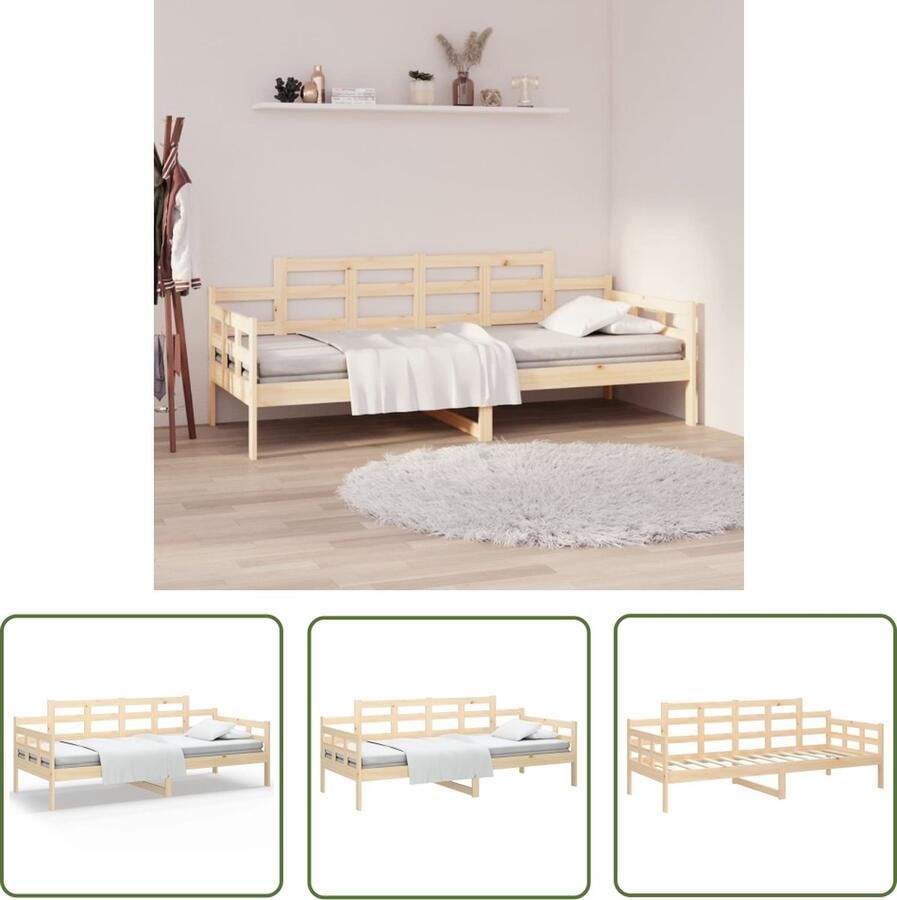 The Living Store Slaapbank Grenenhout 203.5 x 86 x 76 cm Logeerbed en bank Slaapbank Logeerbed Grenenhout Meubels Bruine Bank Multifunctionele Bank