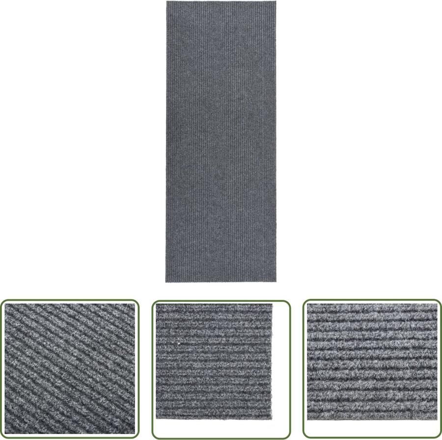 The Living Store Droogloopmat 100x300 cm grijs Tapijtroeper Loopmat Drogevloermat Interieurdecoratie Modern Design