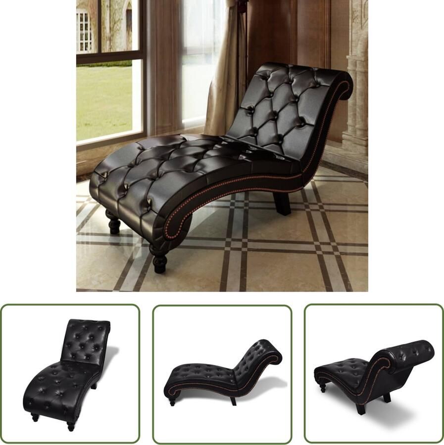 The Living Store Chaise Longue Bruin Loungebank 145 x 52 x 77 cm Hoogwaardig Polyurethaan Chaise Longue Lounge Bank Loungebank Relaxstoel Bruine Meubels - Foto 2