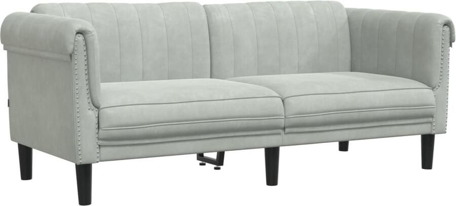 The Living Store Bank Lounge 2-Zits Lichtgrijs Fluweel Comfortabele Zithoogte Ondersteunende Poten Tweezitter Sofa Lounge Bank Fluweel Bank Grijze Bank Banks Kopen