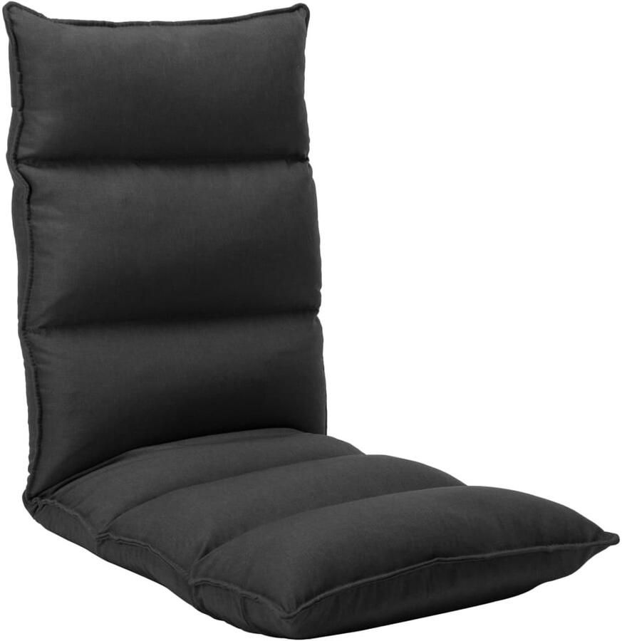 The Living Store Vloerstoel Loungebed Zwart 135 x 50 x 13 cm Verstelbaar Vloerstoel Lounge Bed Lounge Chair Zitzak Vouwstoel