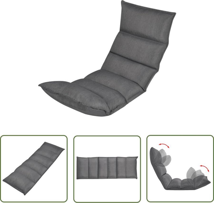 The Living Store Ligstoel Grijs 130x50x13 cm Verstelbaar Opvouwbaar Polyester Ligstoel Lounge Chair Tuinmeubel Relaxfauteuil Vouwstoel