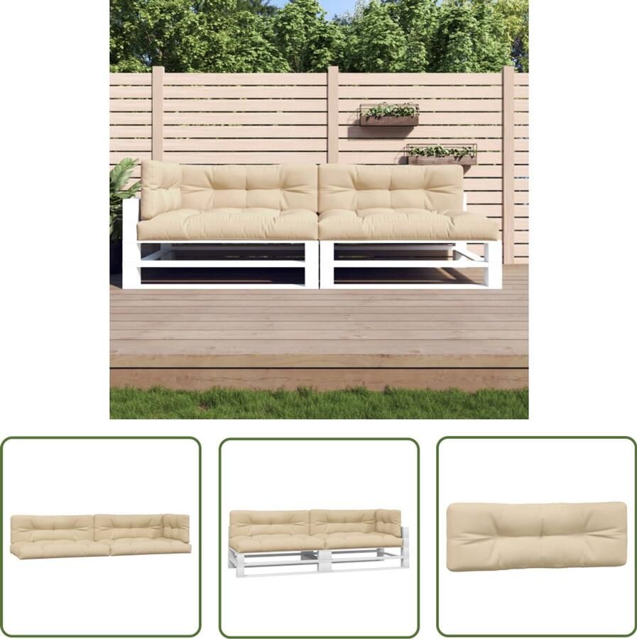 The Living Store Palletkussens 5 st stof beige Paletkussens Lounge Hoek Tuinkussens Buitenkussens Zitkussens