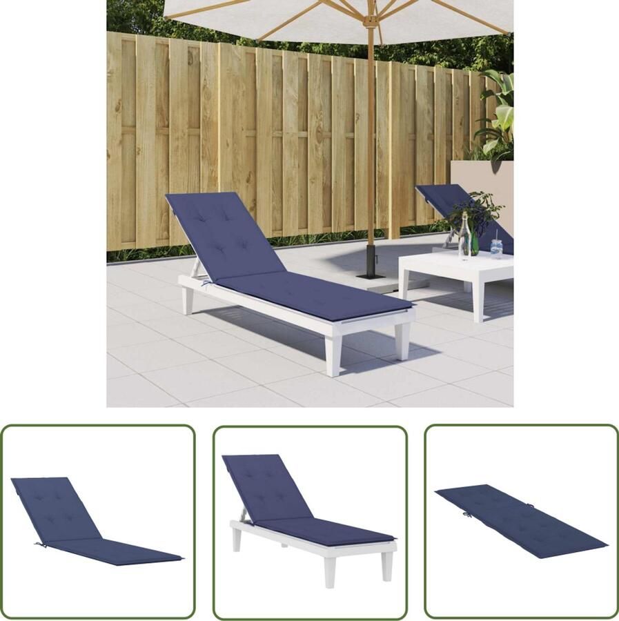 The Living Store Terrasstoelkussen oxford stof marineblauw Terrasstoel Kussen Lounge Kussen Balkon Kussen Outdoor Kussen Blauw Kussen