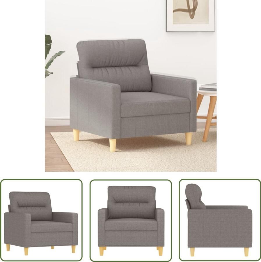 VidaXL Fauteuil 60 cm stof taupe Fauteuil Lounge Stoel Fauteuils Kopen Moderne Fauteuil Taupe Fauteuil