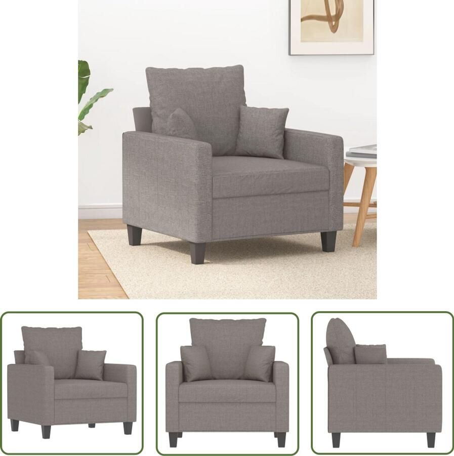 VidaXL Fauteuil 60 cm stof taupe Fauteuil Lounge Stoel Fauteuils Taupe Moderne Fauteuil Ergonomische Stoel