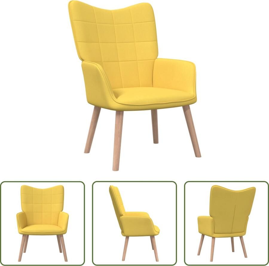 The Living Store Relaxstoel Chique en Elegant Stoel Afmetingen 61.5 x 69 x 95.5 cm Kleur mosterdgeel Relaxfauteuil Lounge Stoel Mustard Geel Comfortabele Stoel Fauteuils