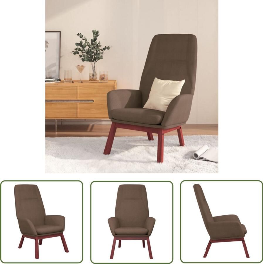 VidaXL Lounge Stoel Relaxfauteuil Relaxstoel stof taupe Fauteuils Taupe Comfortabele Stoel Tuinstoelen