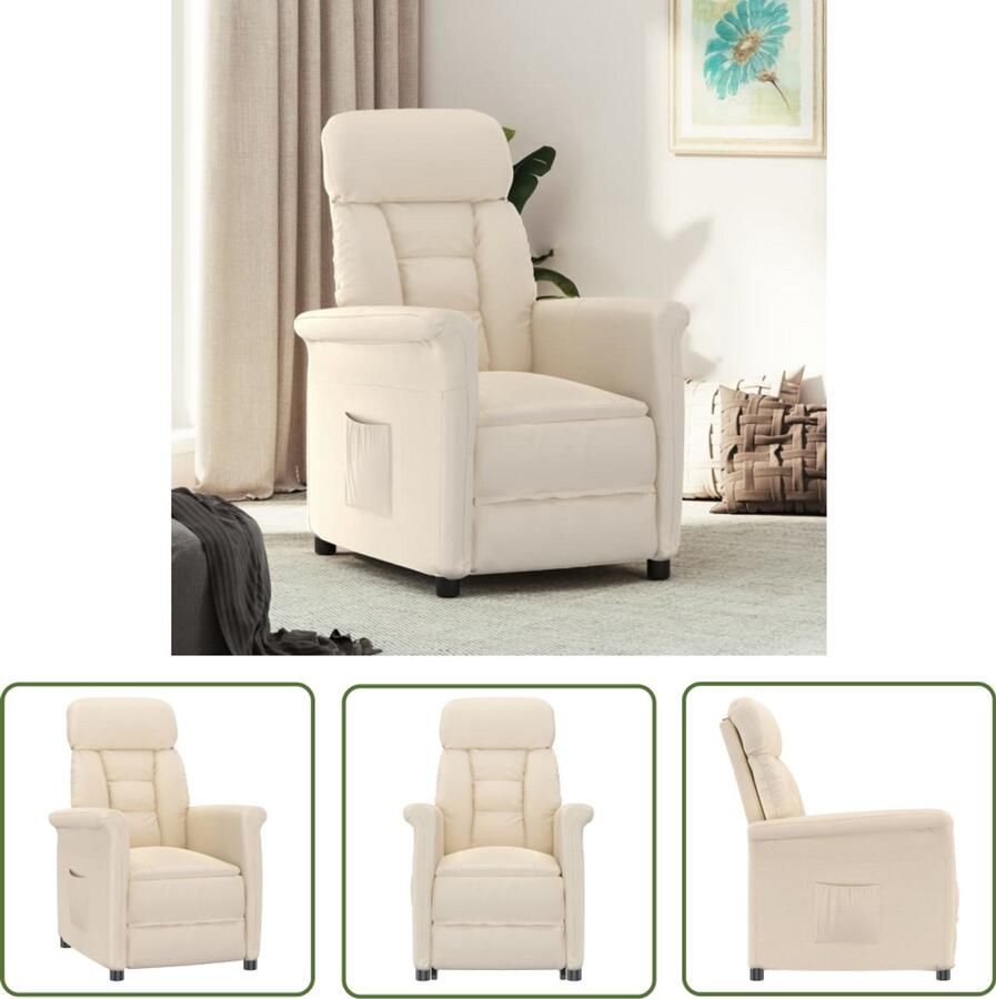VidaXL Fauteuil verstelbaar microvezelstof beige Verstelbare Fauteuil Lounge Stoel Relaxfauteuil Beige Fauteuils Designstoel - Foto 2