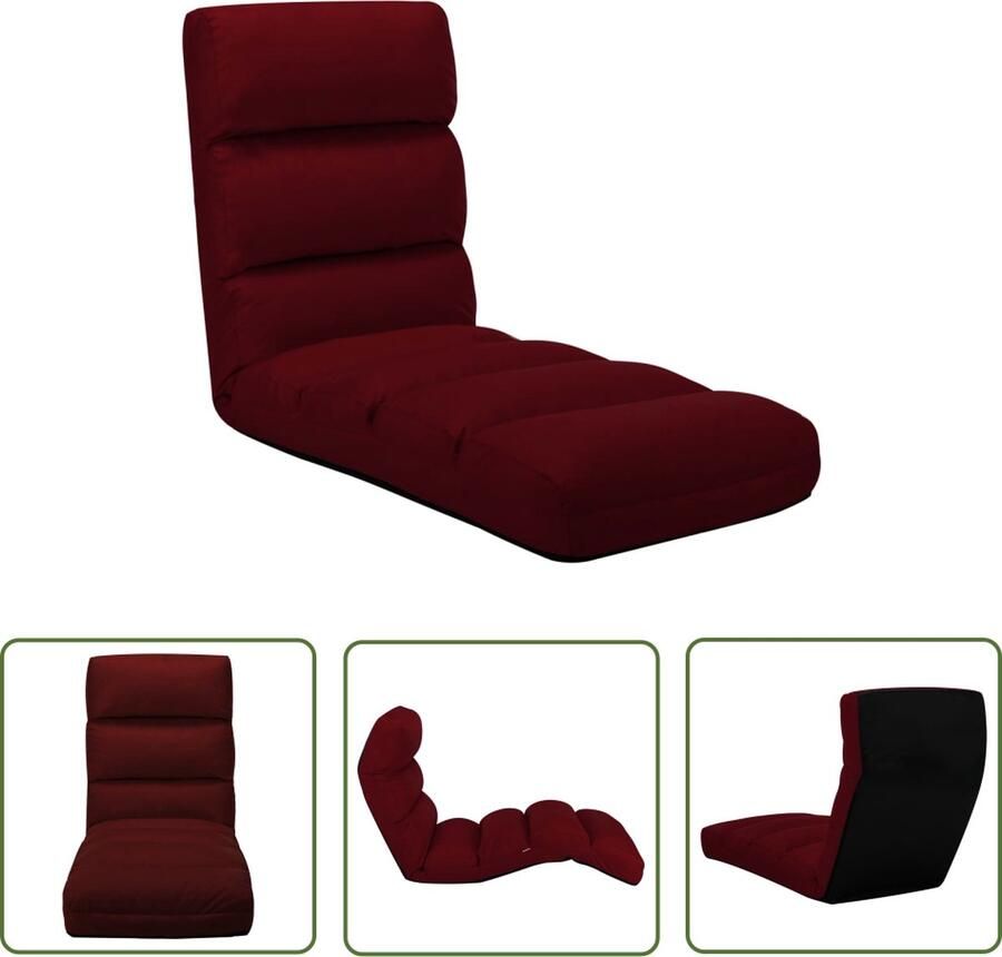 The Living Store Loungebed Vloerstoel Wijnrood 175 x 56 x 20 cm Kunstleer Vloerstoel Lounge Stoel Kunstleder Bankje Relaxfauteuil Tuinbank - Foto 2