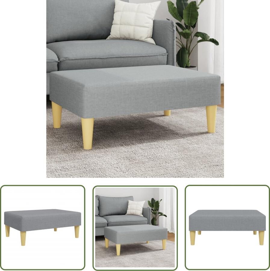 VidaXL Stoffen Voetenbank 77x55x31 cm stof lichtgrijs Grijze Voetenbank Kleine Voetenbank Multifunctionele Voetenbank