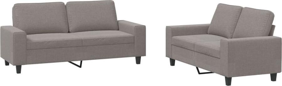 VidaXL Loungeset 2-delig Stof Taupe Loungeset Tuinset Bankstel Tweezitsbank Lounge Meubilair - Foto 2