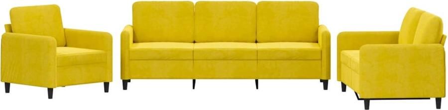 VidaXL Loungeset 3-delig Fluweel Geel Inclusief Kussens